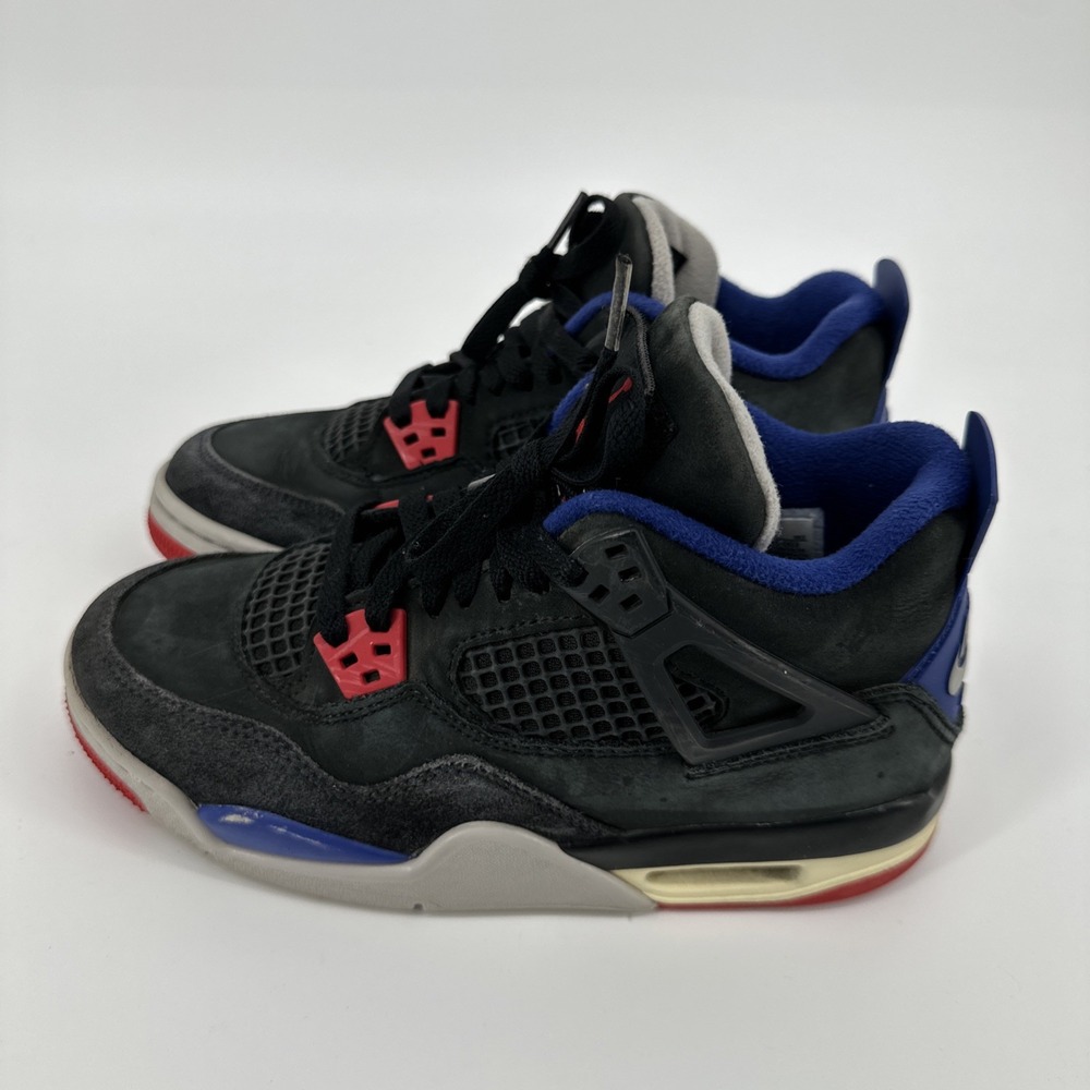 Jordan Air Jordan 4 RARE AIR GS Kids Sneakers Black Red Blue Size 5Y